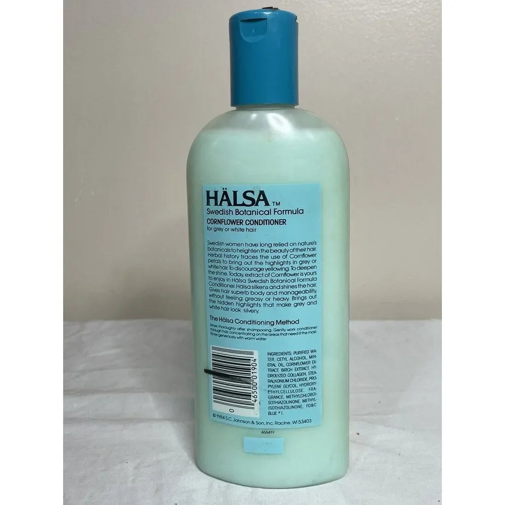 Vintage HALSA Swedish Botanical Formula Hair Conditioner Cornflower 1984 ‎ HTF